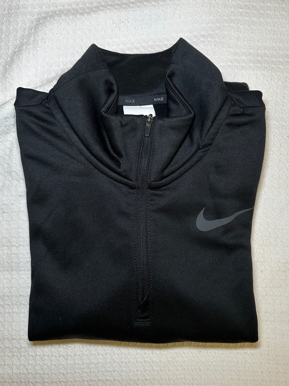 Nike Black Therma-FIT Quarter-Zip Pullover with Grey Swoosh